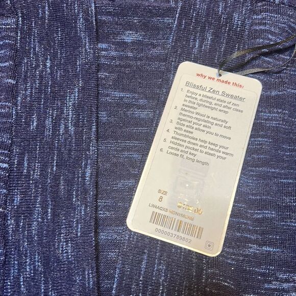 Lululemon blissful Zen Lightweight Merino Wool Side Split Open Cardigan Sweater - Picture 7 of 7